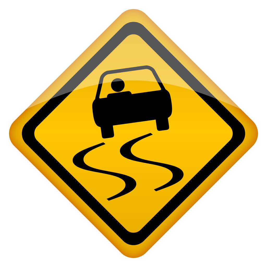 矢量湿滑道路标志