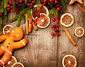 圣诞假期的背景。姜饼人