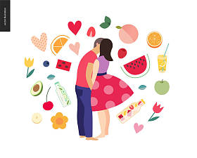 接吻场景明信片图片