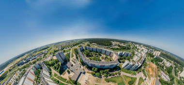 夏季里加城塊公寓 360 Vr 無人機圖片為虛擬現(xiàn)實, 街道全景