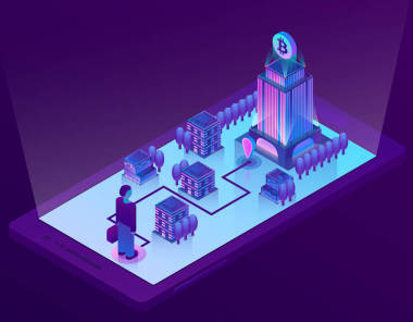 矢量3d 等距概念與比特幣挖掘