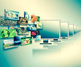 电视和互联网技术概念