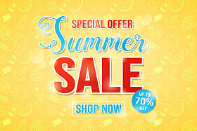 夏季销售-闪亮的海报。向量