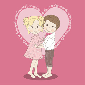 有个爱心的几个十几岁的明信片