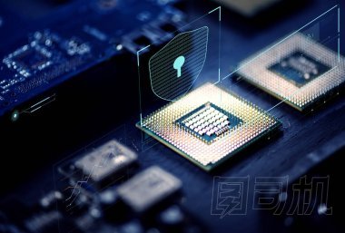 電腦處理器中微晶片特寫圖片