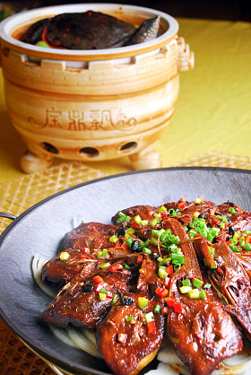 In China - Turtles and goose heads are eaten