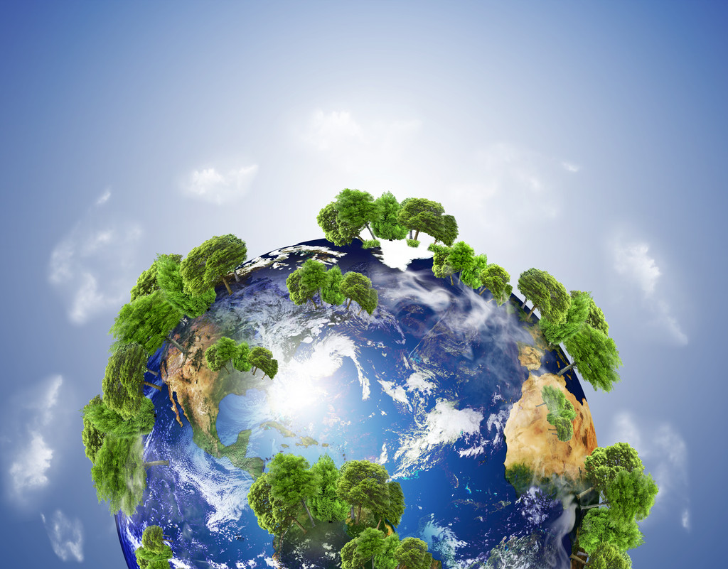 地球与它的表面上的不同元素 地球与它的表面上的不同元素