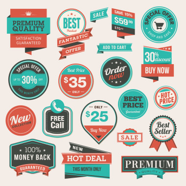 复古徽章、 贴纸一套图片