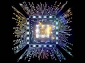 计算机系列。3d. 从计算机科学、数字世界、虚拟现实和现代技术的角度看分形环境下的 Cpu 的插图