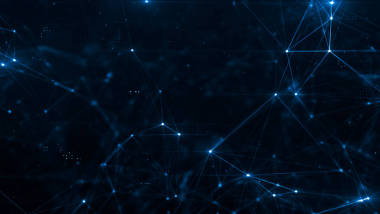 許多發(fā)光線和粒子的神經(jīng)叢結(jié)構(gòu)。連接概念。具有數(shù)字構(gòu)圖和光學(xué)耀斑的創(chuàng)意技術(shù)背景。3d 渲染