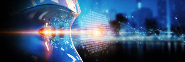 用人工智能創(chuàng)建數(shù)字接口城市散景背景3d 渲染