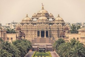 印度新德里斯瓦米纳拉扬 Akshardham 复杂的印度寺庙