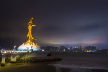 澳门- 3月7日:2018年3月7日澳门观音雕像观音在道教中被称为观音 澳门- 3月7日:2018年3月7日澳门观音雕像观音在道教中被称为观音