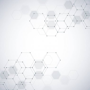 醫(yī)學背景或科學設計。分子結構和化學成分。幾何和多邊形抽象背景