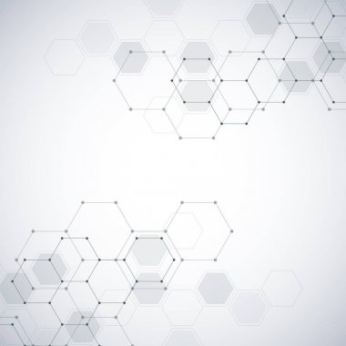 医学背景或科学设计。分子结构和化学成分。几何和多边形抽象背景 医学背景或科学设计。分子结构和化学成分。几何和多边形抽象背景