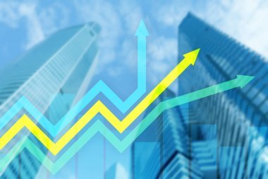 金融增長箭頭圖。投資與交易理念