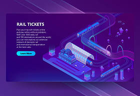 矢量等距铁路车站与火车