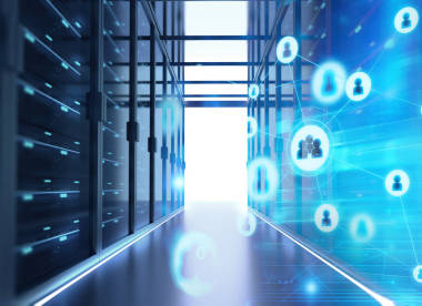 服務(wù)器室3d 插圖與節(jié)點基編程數(shù)據(jù)設(shè)計元素. 大數(shù)據(jù)存儲和云計算技術(shù)的概念