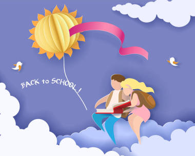 卡片與男孩和女孩讀書書