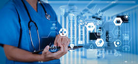 医疗保健和医疗服务概念与平线 Ar 接口. 成功智能医用手术室