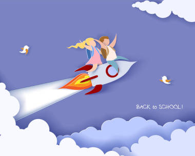 回到學(xué)校卡片上.圖片