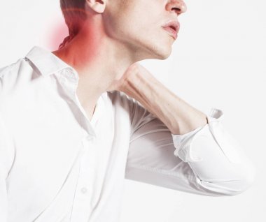 身体部分商人画像在白色背景下被隔绝