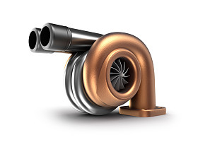 涡轮增压器。汽车涡轮概念.图片