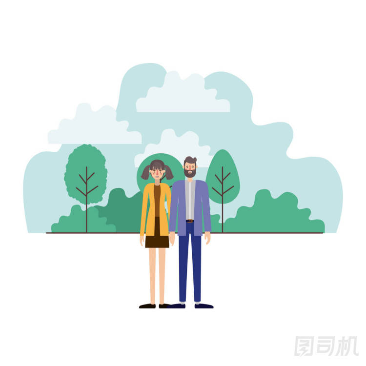 年輕夫婦外部場(chǎng)景頭像字符