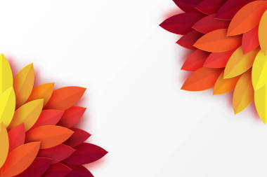 紙秋葉五顏六色的背景。時(shí)尚折紙剪紙風(fēng)格矢量插畫