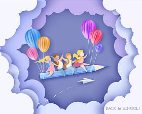 回到学校卡片上