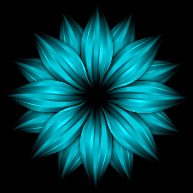 在黑色的抽象天空蓝色花