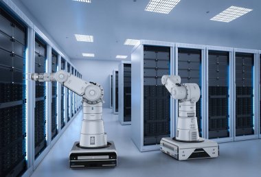 3d. 在服務(wù)器機(jī)房中繪制機(jī)器人手臂工作
