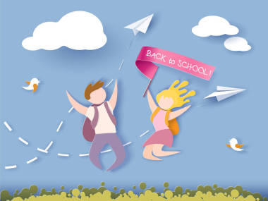 回到學(xué)校卡片上