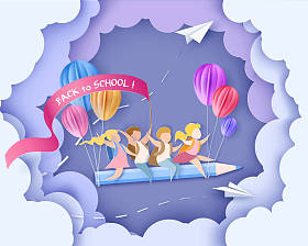 回到学校卡片上