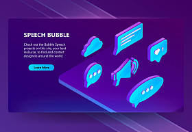 3d 语音气泡的矢量等距图标