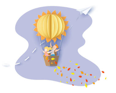 回到學(xué)?？ㄆc孩子、 葉子和太陽(yáng)