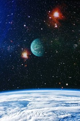 从地球上看到的空间。多彩的深空间。宇宙概念背景。Nasa 提供的这个图像的元素