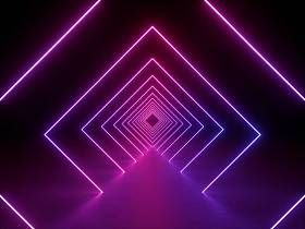 3d 渲染, 紫外霓虹灯方形门户, 发光线, 隧道, 走廊, 虚拟现实, 抽象时尚背景, 紫罗兰霓虹灯, 拱门, 粉红色紫色鲜艳的颜色, 激光显示