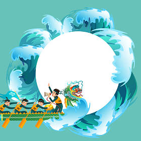龙舟赛平海报矢量插画照片