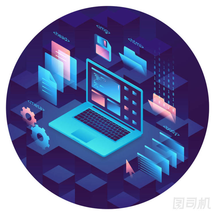 網(wǎng)頁開發(fā)和編程 ilustration 概念。網(wǎng)站設(shè)計元素。筆記本電腦、文件夾、紫色背景頁。登陸頁面的想法。Eps10 矢量