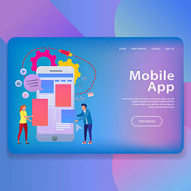 移动应用程序插图登录页模板 Ui