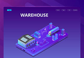 带跟踪的矢量3d 等距站点仓库