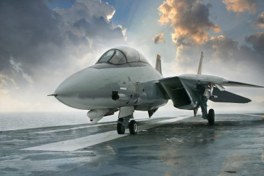 f-14 戰(zhàn)斗機(jī)在航母甲板上下方戲劇性 cl