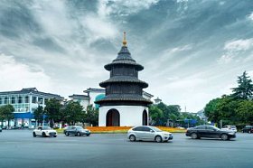中国扬州古建筑: 文昌亭。扬州是著名的旅游胜地