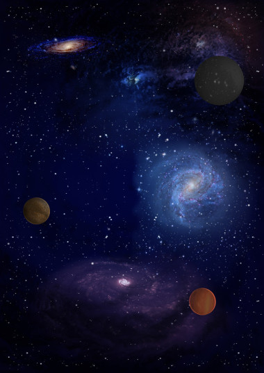 在一個(gè)空間的深空行星圖片