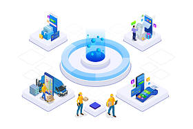 等距向量在线购物概念。登录页模板。网页的现代紫外线设计。销售, 消费主义, 在线购买和电子商务概念