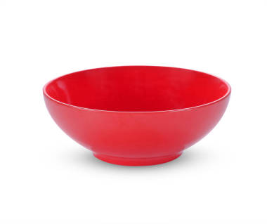 孤立的白色背景上的大紅碗圖片