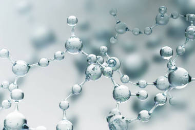 模糊灰色分子背景下的透明灰色抽象分子模型?？茖W(xué)、化學(xué)、醫(yī)學(xué)和微觀研究的概念。3d 渲染復(fù)制空間