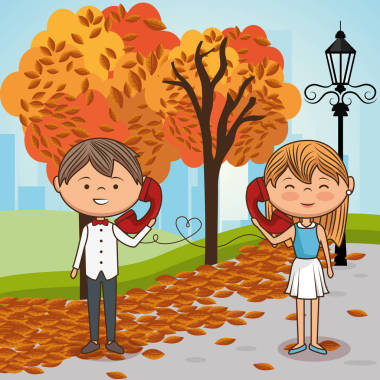 情侶在公園里相愛