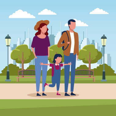 在公園中的家庭